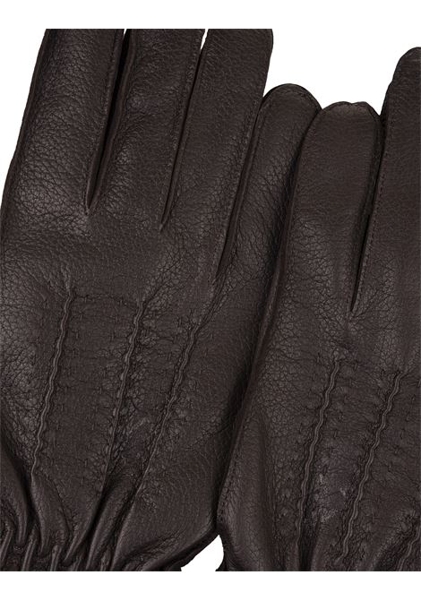 Drummed Gloves In Dark Brown Leather ORCIANI | GU0090-DRUTMO