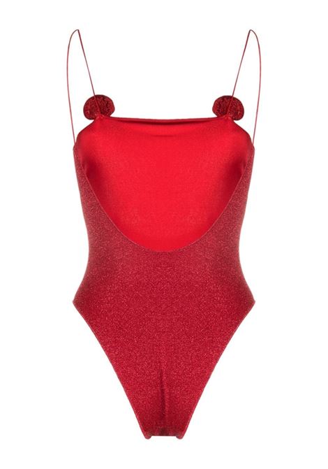Roses Maillot Swimsuit In Cherry Lurex OSEREE | FIS249-LUREXCHERRY