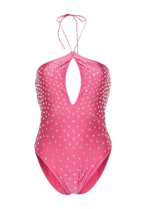 Flamingo Gem Necklace Maillot Swimsuit OSEREE | GMS249-GEMFLAMINGO