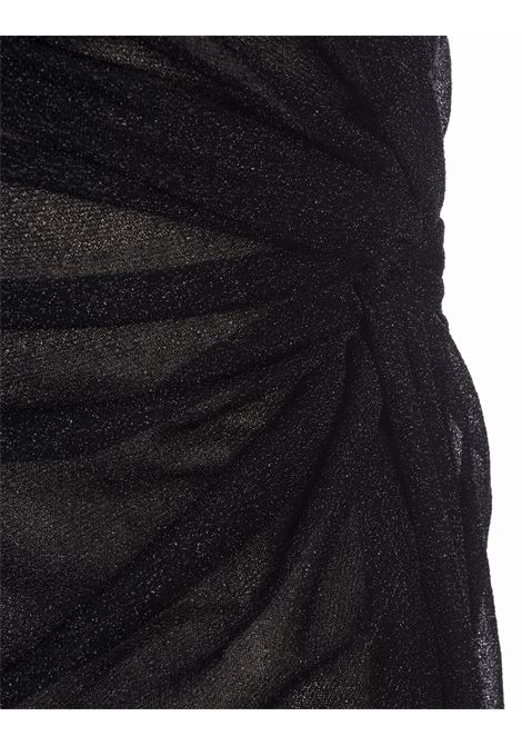 Black Lumiere One-Shoulder Midi Dress OSEREE | LKS249-LUREXBLACK