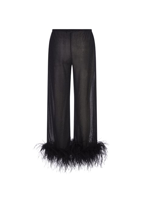 Black Lumiere Plumage Trousers OSEREE | LPF235-LUREX PLUMAGEBLACK