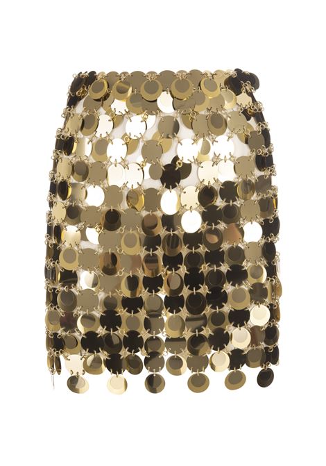 Mini Skirt With Golden Mirror Effect Discs RABANNE | 19AIJU010PS0133P710