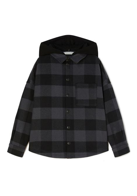 Black Check Pattern Jacket PALM ANGELS KIDS | Outwear | PBES002C99FAB0011001