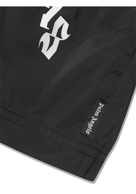 Black Swimwear With Logo Print PALM ANGELS KIDS | PBFD001F23FAB0011001
