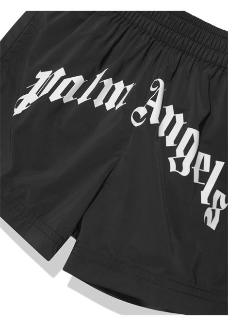 Black Swimwear With Logo Print PALM ANGELS KIDS | PBFD001F23FAB0011001