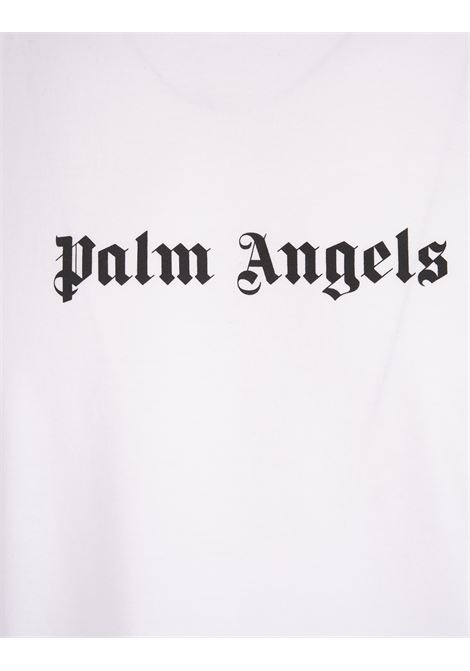 White T-Shirt With Contrast Logo PALM ANGELS | PMAA089F23JER0020110