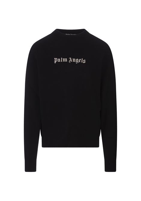 Black Palm Angels Sweater With Contrast Logo PALM ANGELS | PMHE054F23KNI0041001