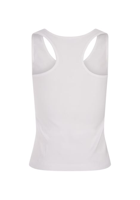 White Embroidered Tank Top PALM ANGELS | PWAC020F23FAB0010110