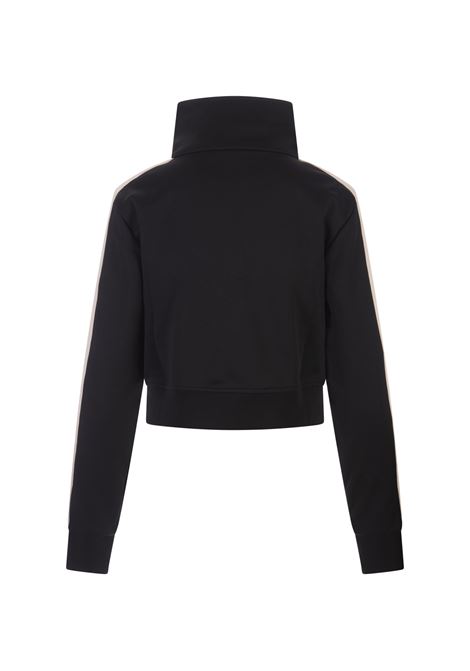 Black Zip-Up Sweatshirt With Logo On Neck PALM ANGELS | PWBD045F23FAB0021003