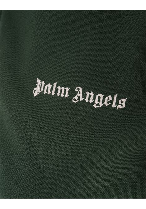 Forest Green Zip-Up Sweatshirt With Logo PALM ANGELS | PWBD050F23FAB0015703