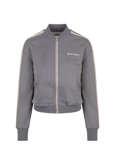 Grey Zip-Up Sweatshirt With Logo PALM ANGELS | PWBD050F23FAB0020803