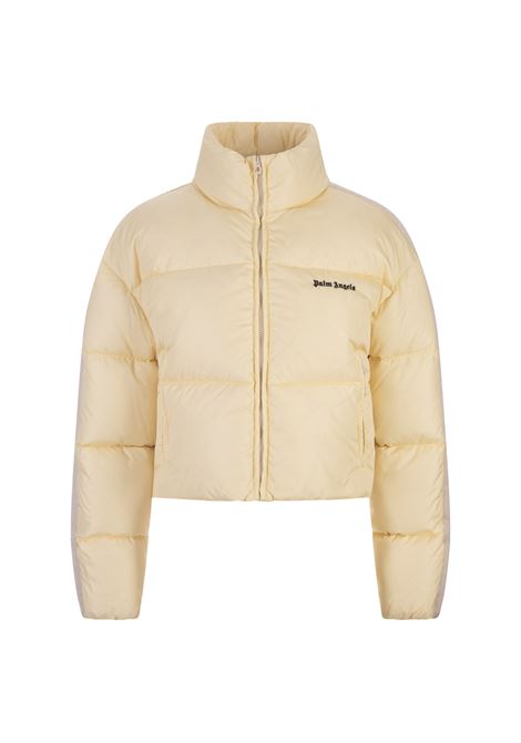 Yellow Short Down Jacket With Logo PALM ANGELS | PWED018F23FAB0010410