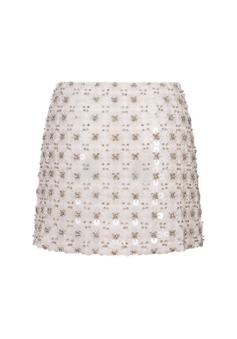 White Full Sequins Ginny Mini Skirt PAROSH | GINNY-D630559002