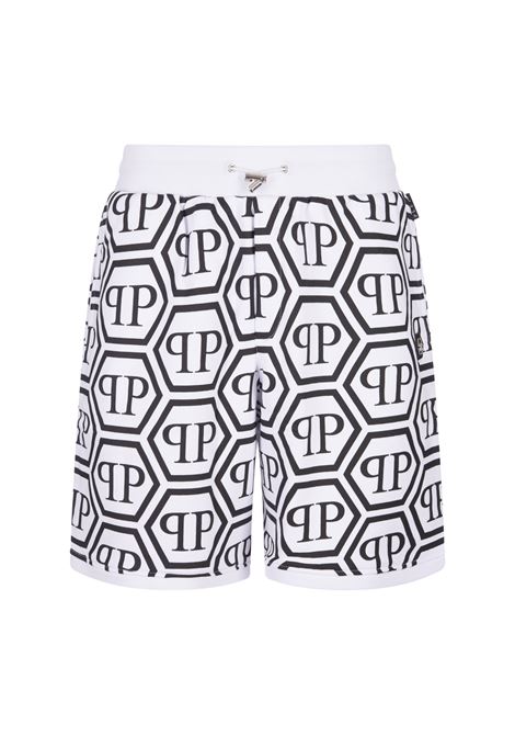 White Shorts With Monogram PHILIPP PLEIN | PADCMJT2289PJO002N01