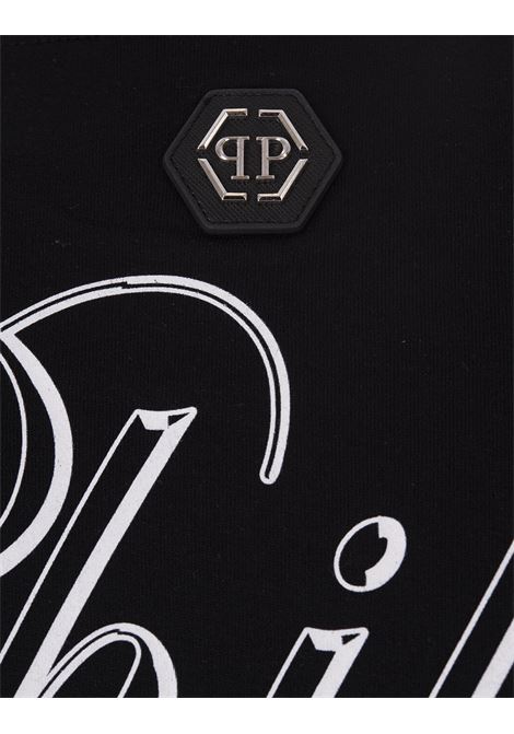 Black T-Shirt With Philipp Plein TM Print On Front And Back PHILIPP PLEIN | PADCMTK7064PJY002N02