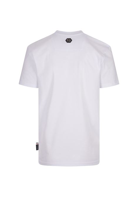 White Dripping Skull T-Shirt PHILIPP PLEIN | PADCMTK7084PJY002N01