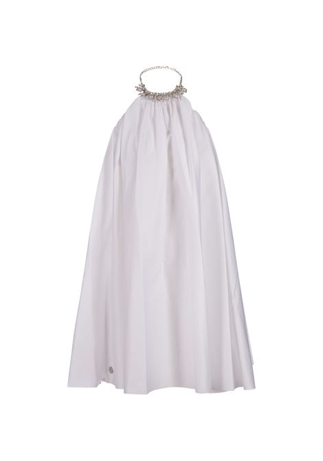 White Mini Dress With Jewelled Neckline PHILIPP PLEIN | PADCWRG3003PTE003N01