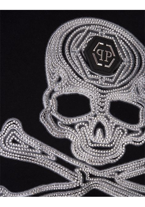 T-Shirt Nera Con Skull&BonesDi Cristalli PHILIPP PLEIN | SADCMTK6805PJY002N0201