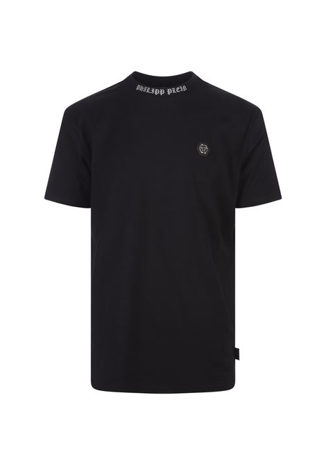 Black T-Shirt With Embroidered Logo PHILIPP PLEIN | SADCMTK6851PJY002N02