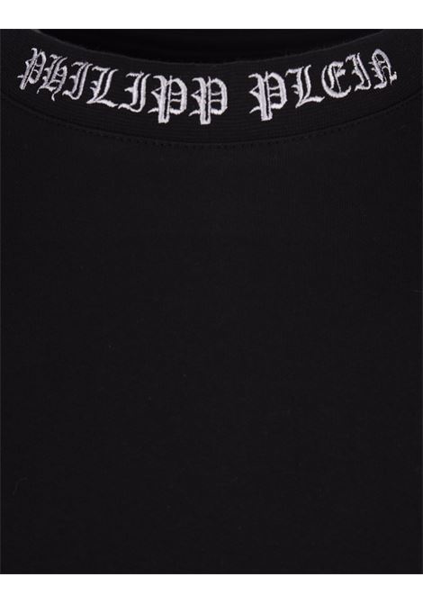 T-Shirt Nera Con Logo Ricamato PHILIPP PLEIN | SADCMTK6851PJY002N02