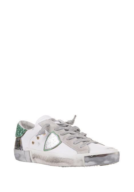 Sneakers Basse Prsx - Bianco e Verde PHILIPPE MODEL | PRLDVAN1