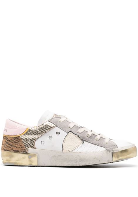 Prsx Low Sneakers - White, Animalier and Gold PHILIPPE MODEL | PRLDXAP1