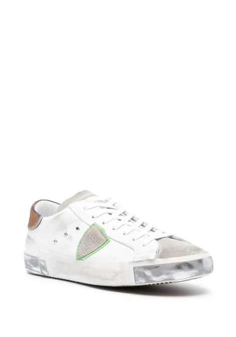 Sneakers Basse Prsx - Bianco e Verde PHILIPPE MODEL | PRLUVCC1