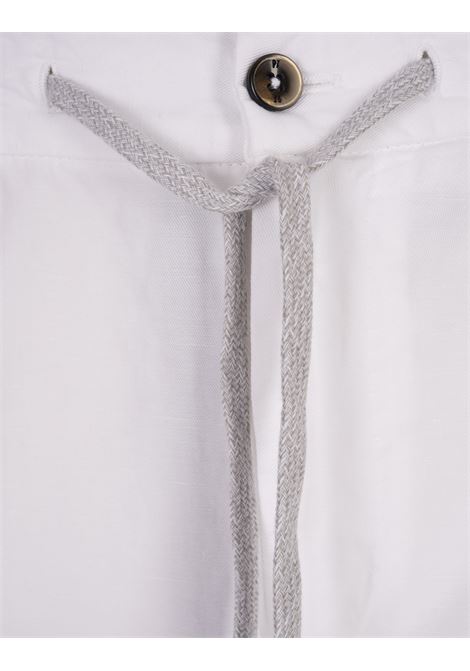 White Linen Blend Soft Fit Trousers PT TORINO | TTCNZA0CL1-PU31Y010