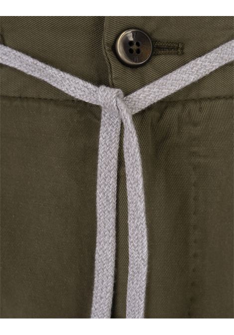 Military Green Linen Blend Soft Fit Trousers PT TORINO | TTCNZA0CL1-PU31Y471