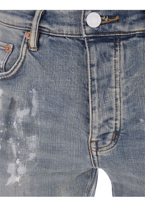 P001 Light Indigo Paint Blowout Jeans PURPLE | P001-LIALIGHT INDIGO