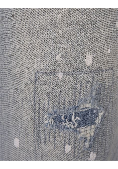 Jeans P001 Light Indigo Paint Blowout PURPLE | P001-LIALIGHT INDIGO