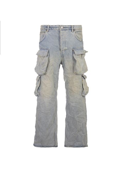 P018 Relaxed Double Cargo Jeans In Light Indigo PURPLE | P018-BGLI124LIGHT INDIGO