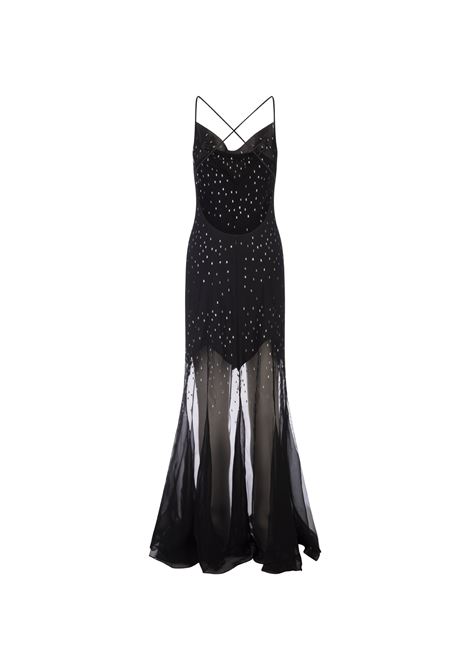 Long Black Dress With Crystals RABANNE | 24PCRO756P000336P001