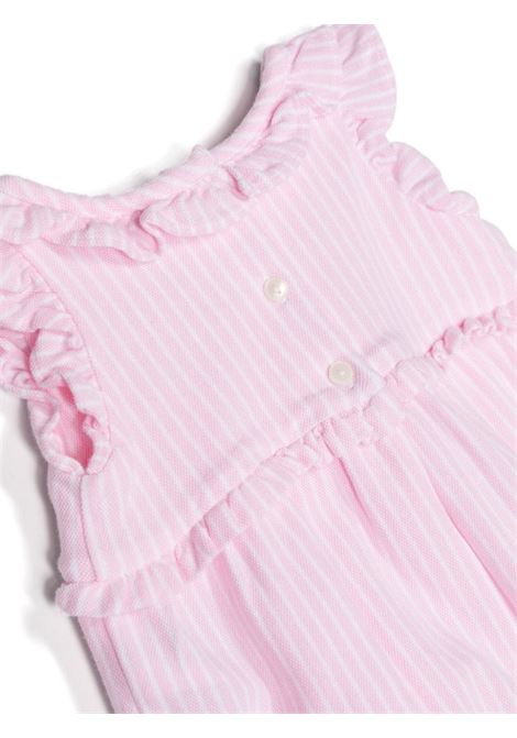 White and Pink Striped Romper with Pony RALPH LAUREN KIDS | 310-932764002