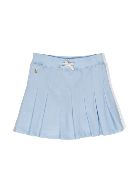 Light Blue Pleated Mini Skirt With Drawstring RALPH LAUREN KIDS | 312-935087002