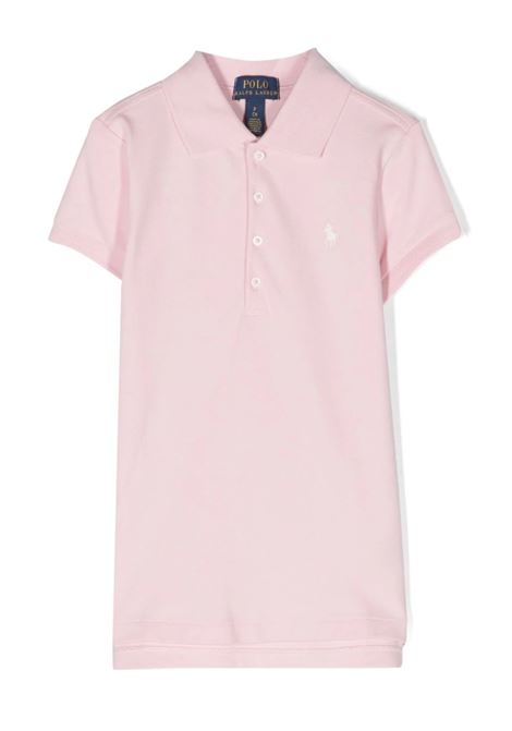 Pink Piquet Polo With White Pony RALPH LAUREN KIDS | 313-573242011