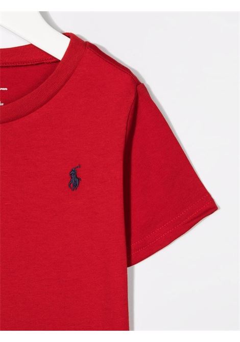 Red T-Shirt With Navy Blue Pony RALPH LAUREN KIDS | 320-832904036
