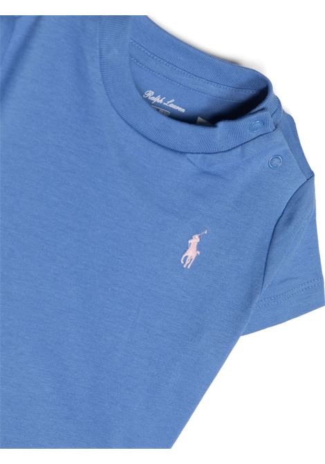 Cerulean Blue T-Shirt With Pink Pony RALPH LAUREN KIDS | 320-832904121