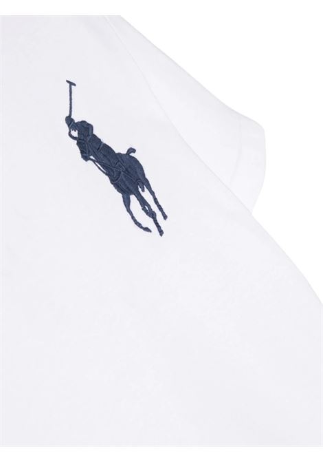 Pony Polo T-Shirt In White and Blue  RALPH LAUREN KIDS | 322-832907037