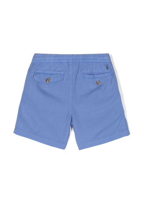 Cerulean Blue Linen and Cotton Bermuda Shorts RALPH LAUREN KIDS | 322-932992001
