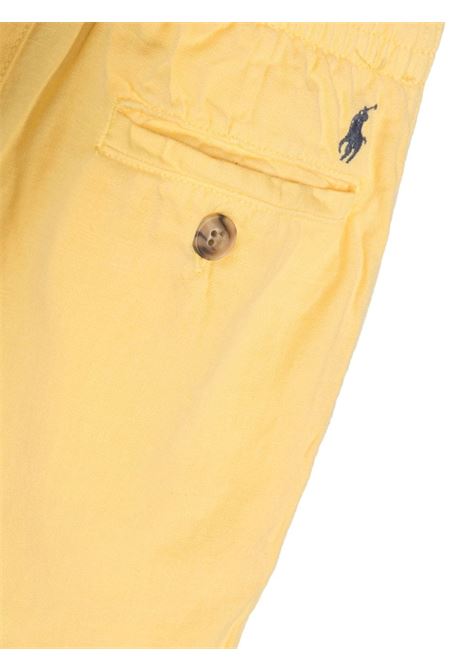 Yellow Linen and Cotton Bermuda Shorts RALPH LAUREN KIDS | 322-932992003