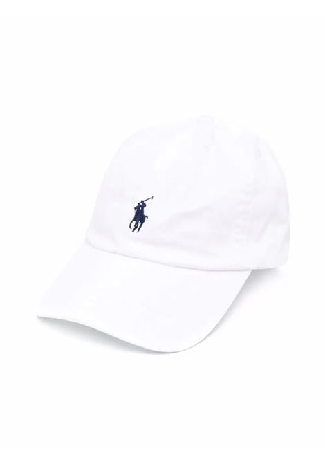 White Baseball Hat With Blue Pony RALPH LAUREN KIDS | 323-552489001