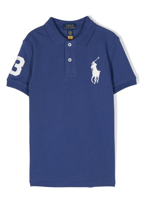 Cobalt Blue Polo Shirt With Pony Motif RALPH LAUREN KIDS | 323-703635103