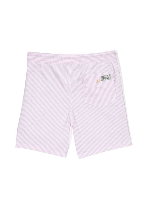 Pink and White Striped Swimwear with Pony RALPH LAUREN KIDS | 323-903434002