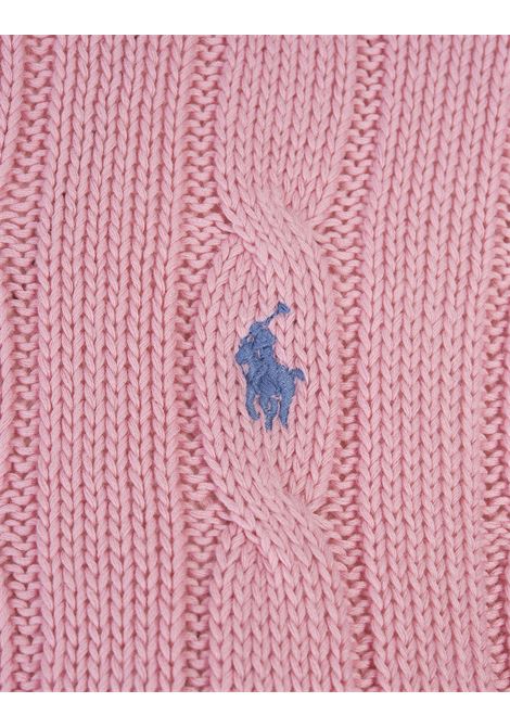 Crew Neck Sweater In Pink Braided Knit RALPH LAUREN | 211-891640004
