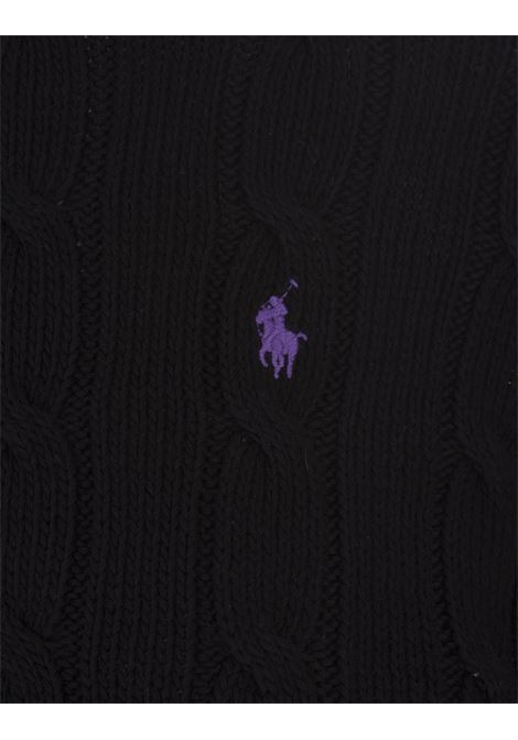 Crew Neck Sweater In Black Braided Knit RALPH LAUREN | 211-891640011
