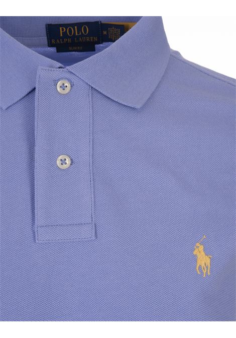 Polo In Piqué Slim-Fit Azzurro Fiordaliso RALPH LAUREN | 710-536856366