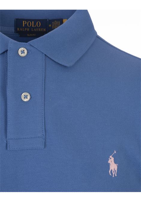 Polo In Piqué Slim-Fit Blu New England RALPH LAUREN | 710-536856403