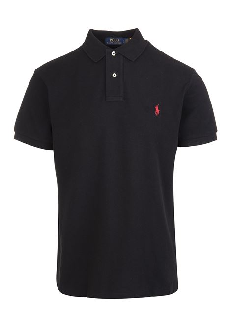 Black And Red Slim-Fit Pique Polo Shirt RALPH LAUREN | 710-795080006
