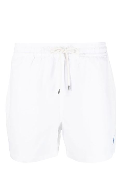White Swim Shorts With Embroidered Pony RALPH LAUREN | 710-910260001